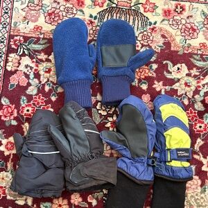 Kids Winter Mittens 3 pairs - toddler size ages 3-4